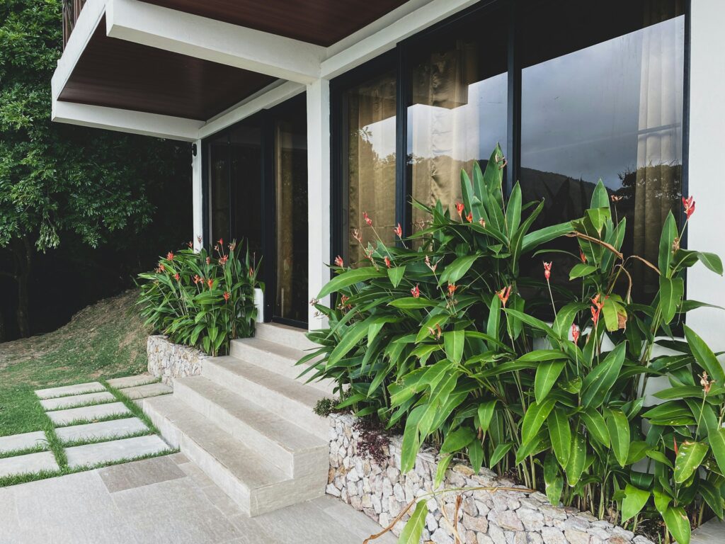 Sliding doors on a beautiful house