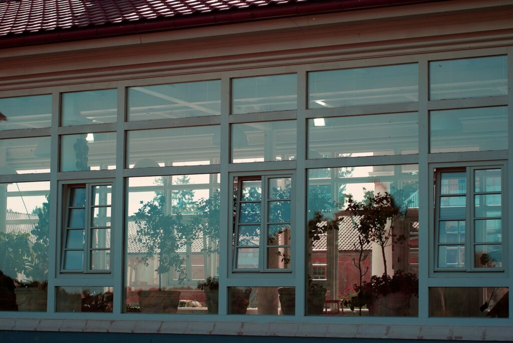 Greyish tilt and turn windows European style