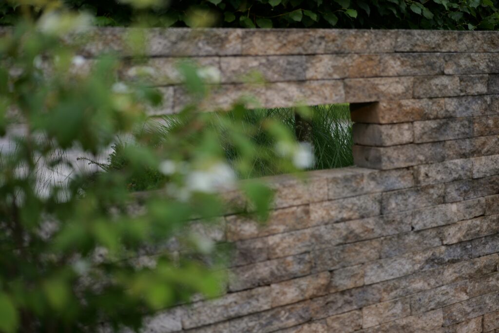 stone panel in the garden